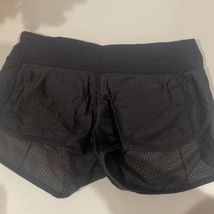 Lululemon Black Cutout Mesh Running Shorts